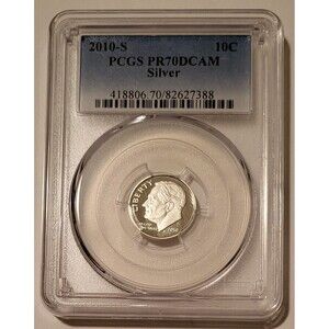 2010 S Silver Roosevelt Dime Proof PR70 DCAM PCGS